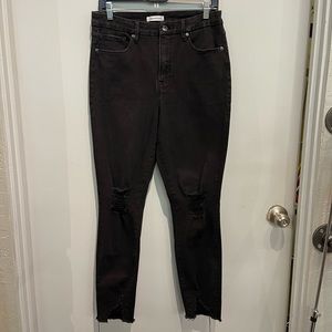 Good American Black Distressed Jeans